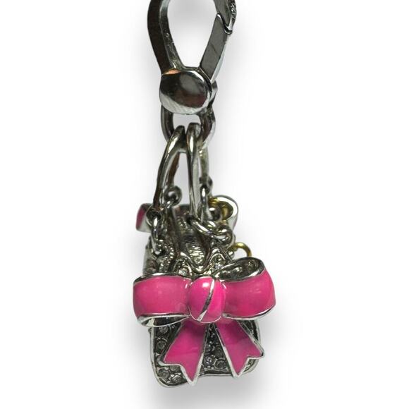 Juicy Couture Y2K Daydreamer Pave Rhinestone Purse Charm with Pink Bows - FAB - Picture 8 of 11